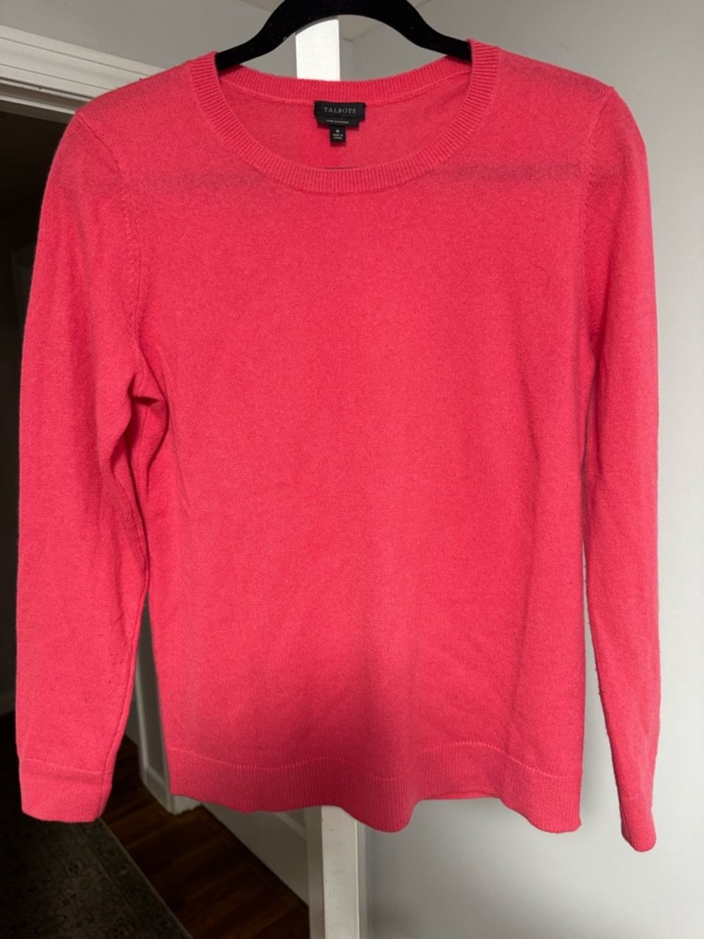 Talbots Pink Crewneck Sweater. Pure cashmere.